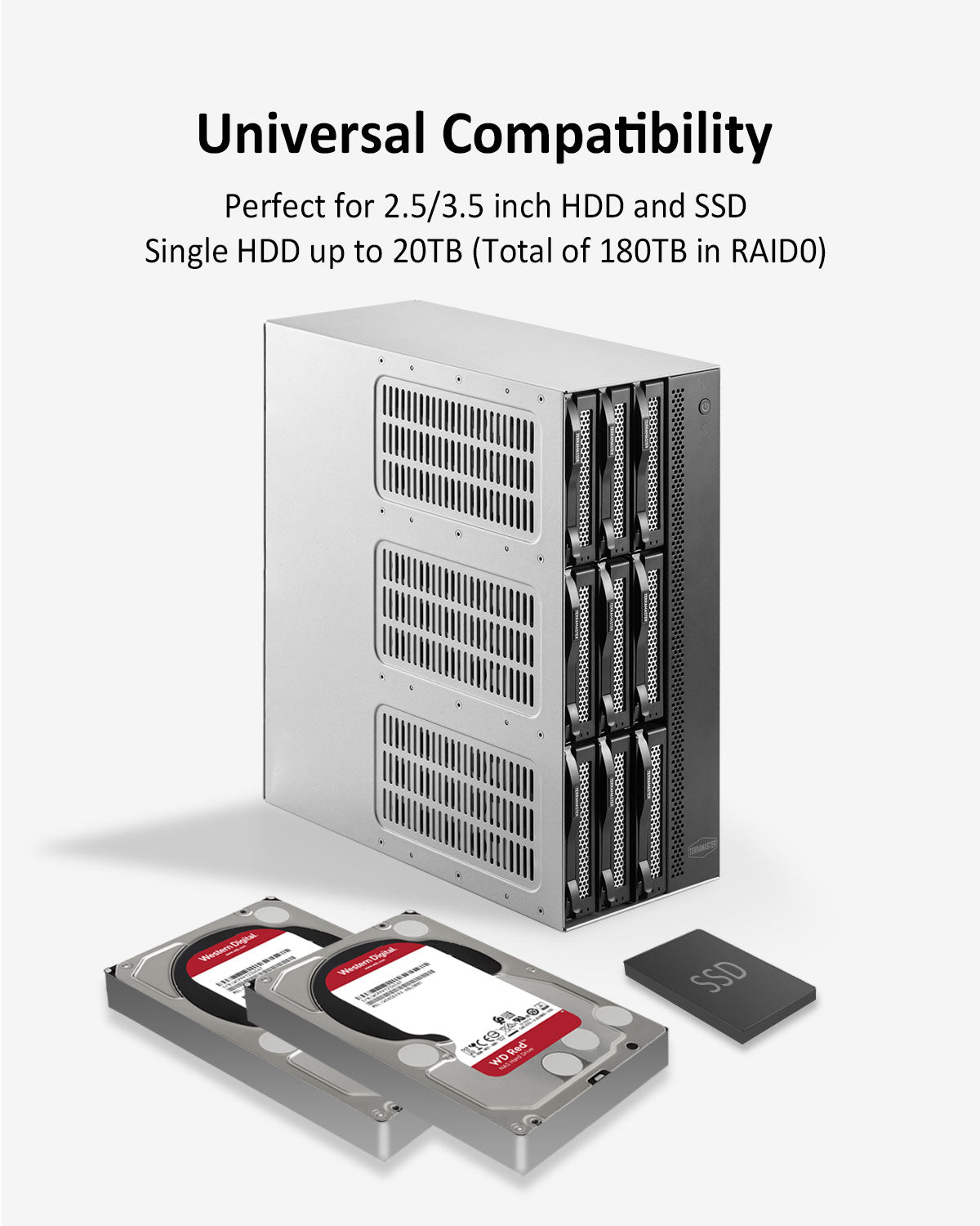 Almacenamiento NAS T9-423 de 9 bahías y 2,5 GbE