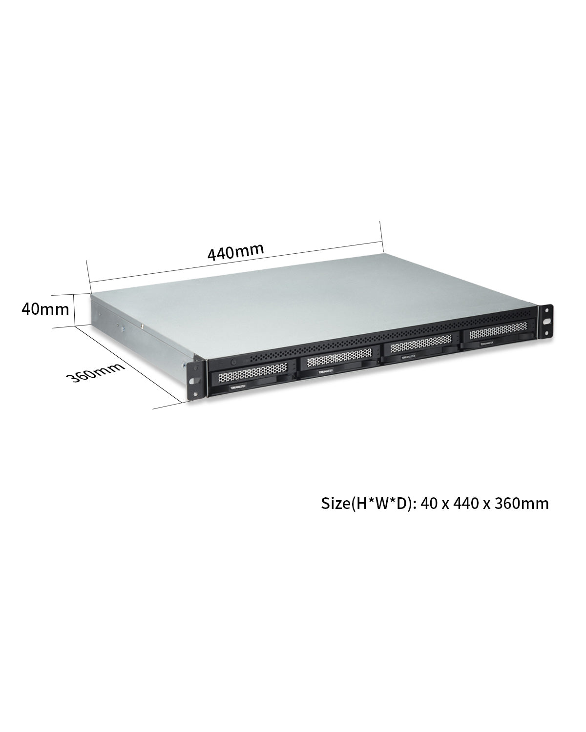 TerraMaster U4-423 4-х отсековый укороченный стоечный NAS 2.GbE