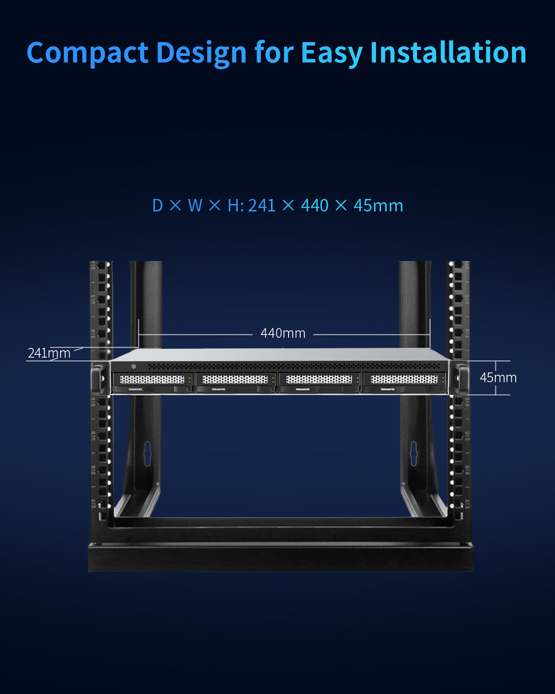 External Rack Systems TERRAMASTER D4-320U 4-Bay Rack-Mounted External Hard Drive Enclosure ...