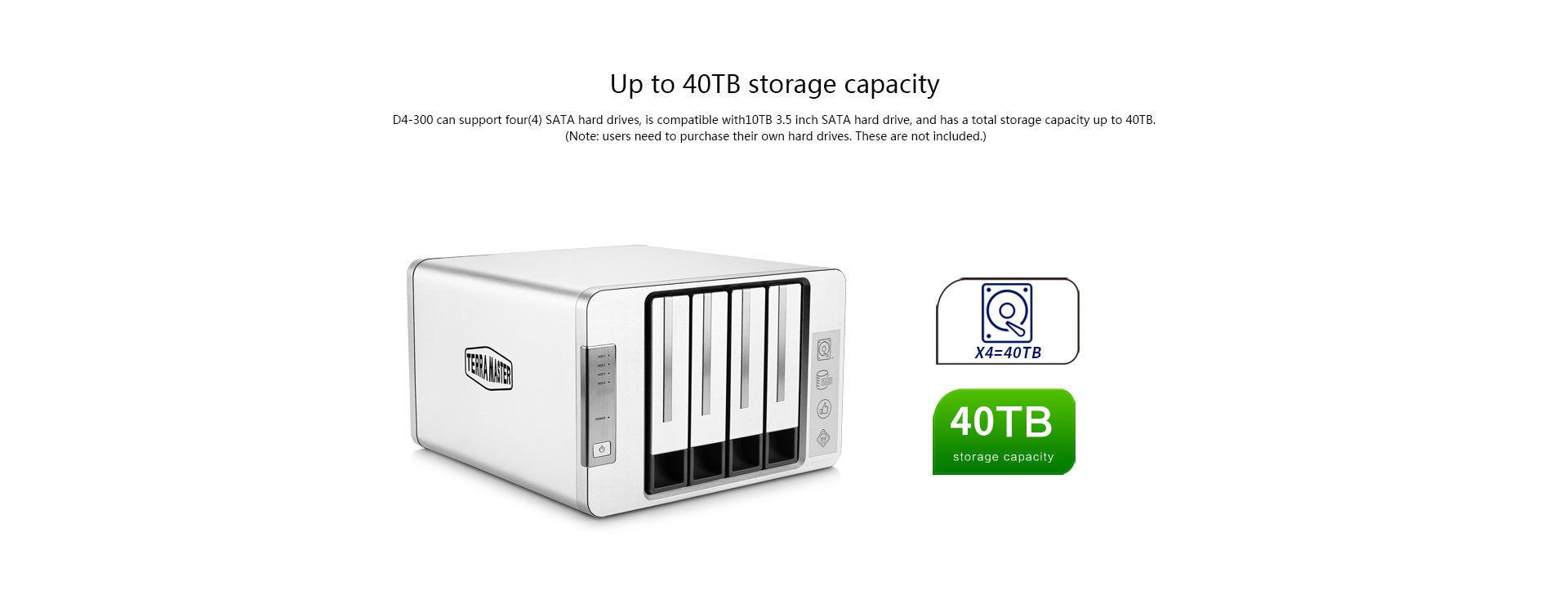 TERRAMASTER D4-300 USB 3.1Type-C Storage External Hard Drive