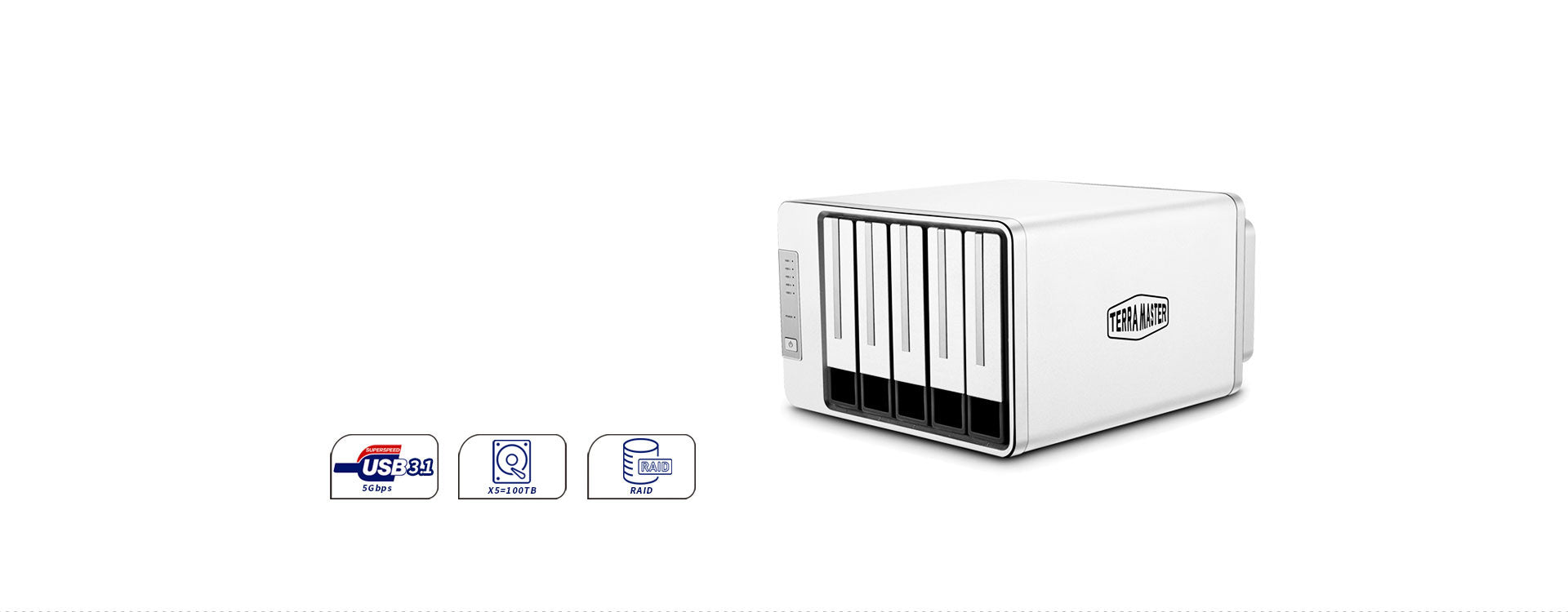 TerraMaster 5ベイ HDDケース　D5-300 TERRAMASTER D5-300 5-Bay External Hard Drive Enclosure RAID