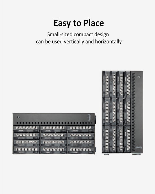 T12-450 12 bahías, 10 Gb, doble SFP+, interfaces 10 GbE y doble puerto 2,5 GbE, almacenamiento NAS