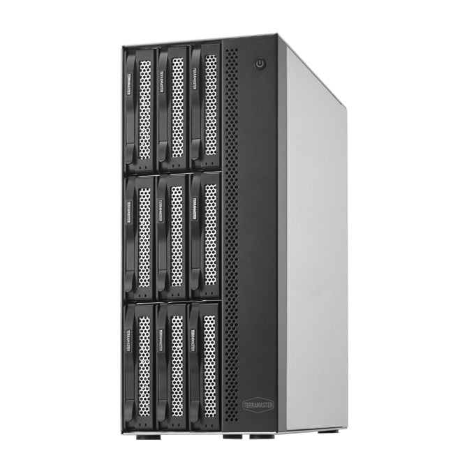 TERRAMASTER T9-500 Pro NASストレージ - 9ベイ Core i7 1255U 10コア 12スレッド CPU、16GB DDR5 RAM、デュアル10GbEポート、ネットワーク接続ストレージ、ビジネス向けピークパフォーマンス (ディスクレス)